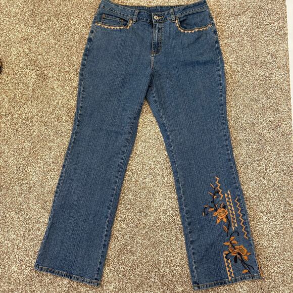 Coldwater Creek Denim - Y2K Coldwater Creek Embroidered Floral Bootcut Jeans Boho Western Denim 12